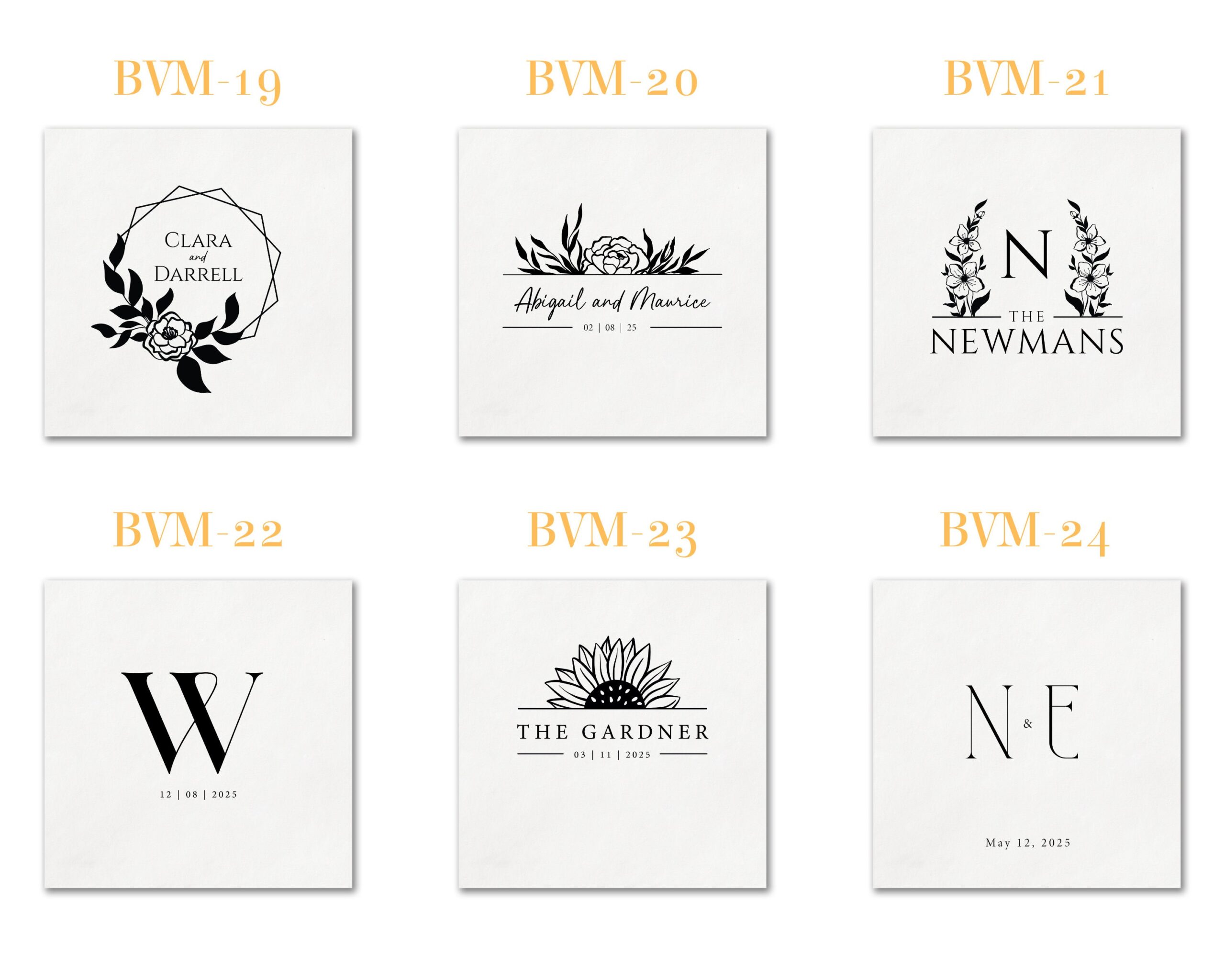 Personalized Paper Napkins Wedding Anniversary Engagement Printed Custom Monogram Beverage| Foil Wedding Napkins - Image 5