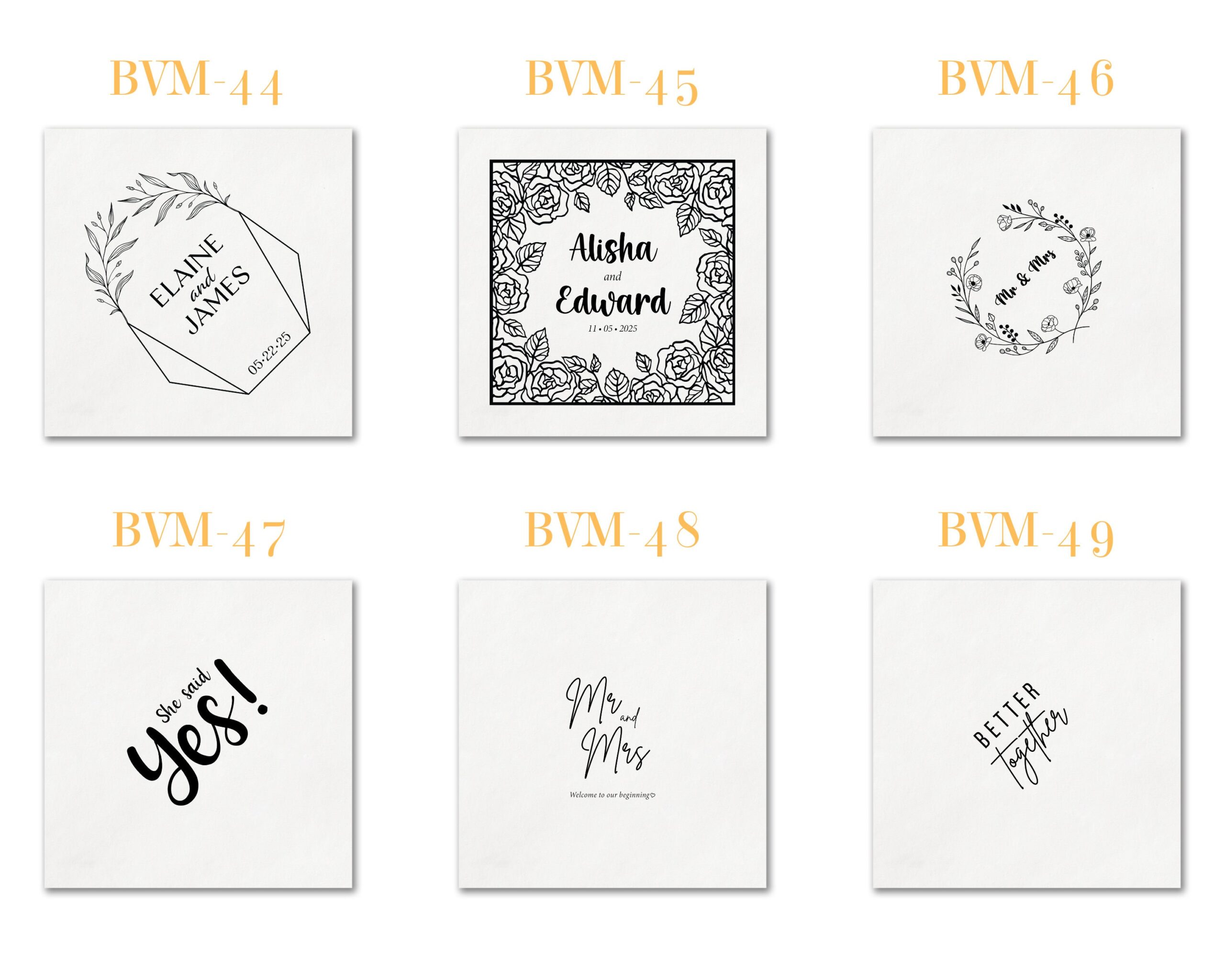 Personalized Paper Napkins Wedding Anniversary Engagement Printed Custom Monogram Beverage| Foil Wedding Napkins - Image 8