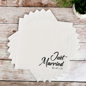 Personalized Wedding Napkins | Cocktail Napkins | Rehearsal Dinner | Cheers Beverage Napkins | Gold Foil Wedding Napkins | Just Married