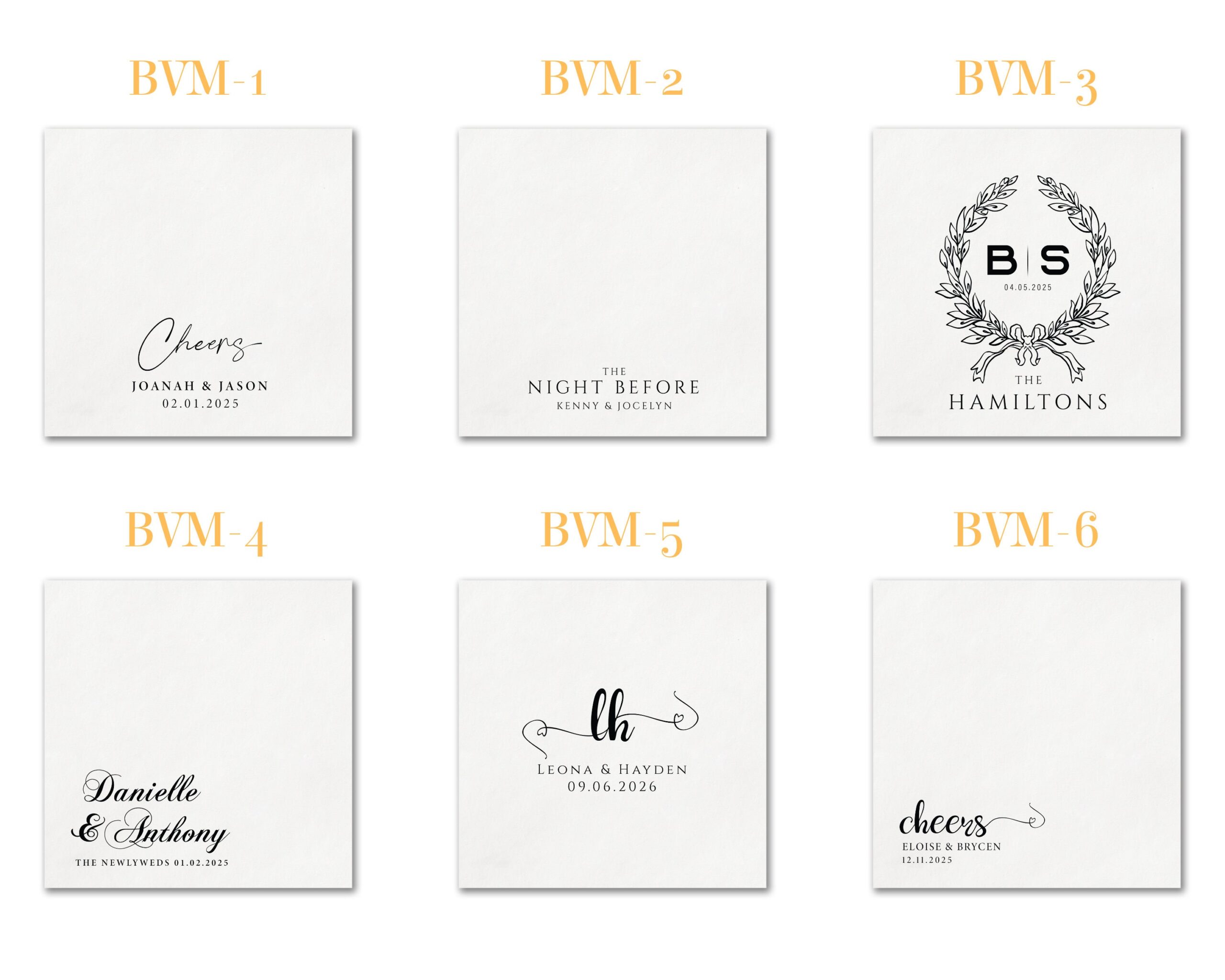 Personalized Paper Napkins Wedding Anniversary Engagement Printed Custom Monogram Beverage| Foil Wedding Napkins - Image 2