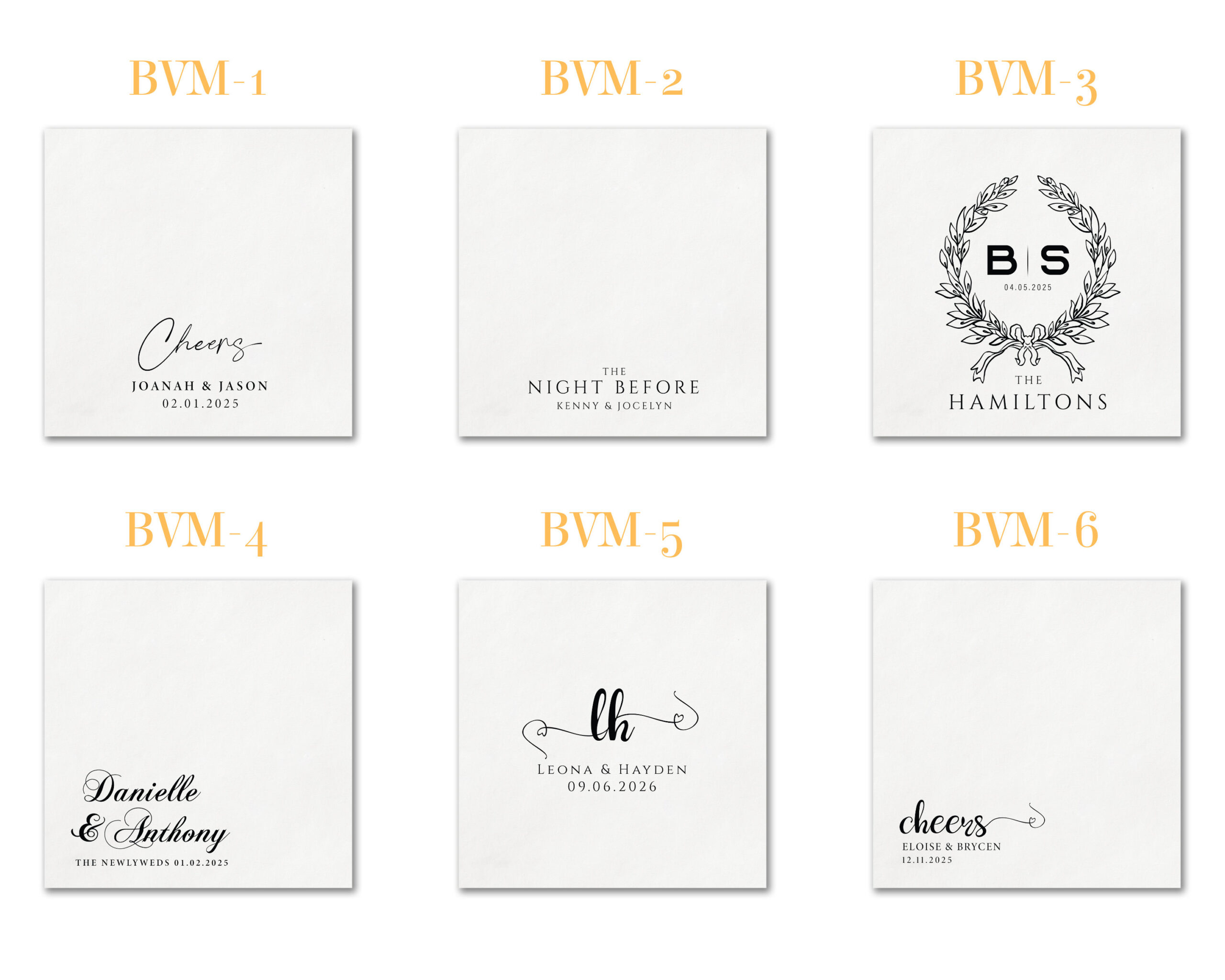 Personalized Paper Napkins Wedding Anniversary Engagement Printed Custom Monogram Beverage| Foil Wedding Napkins - Image 2