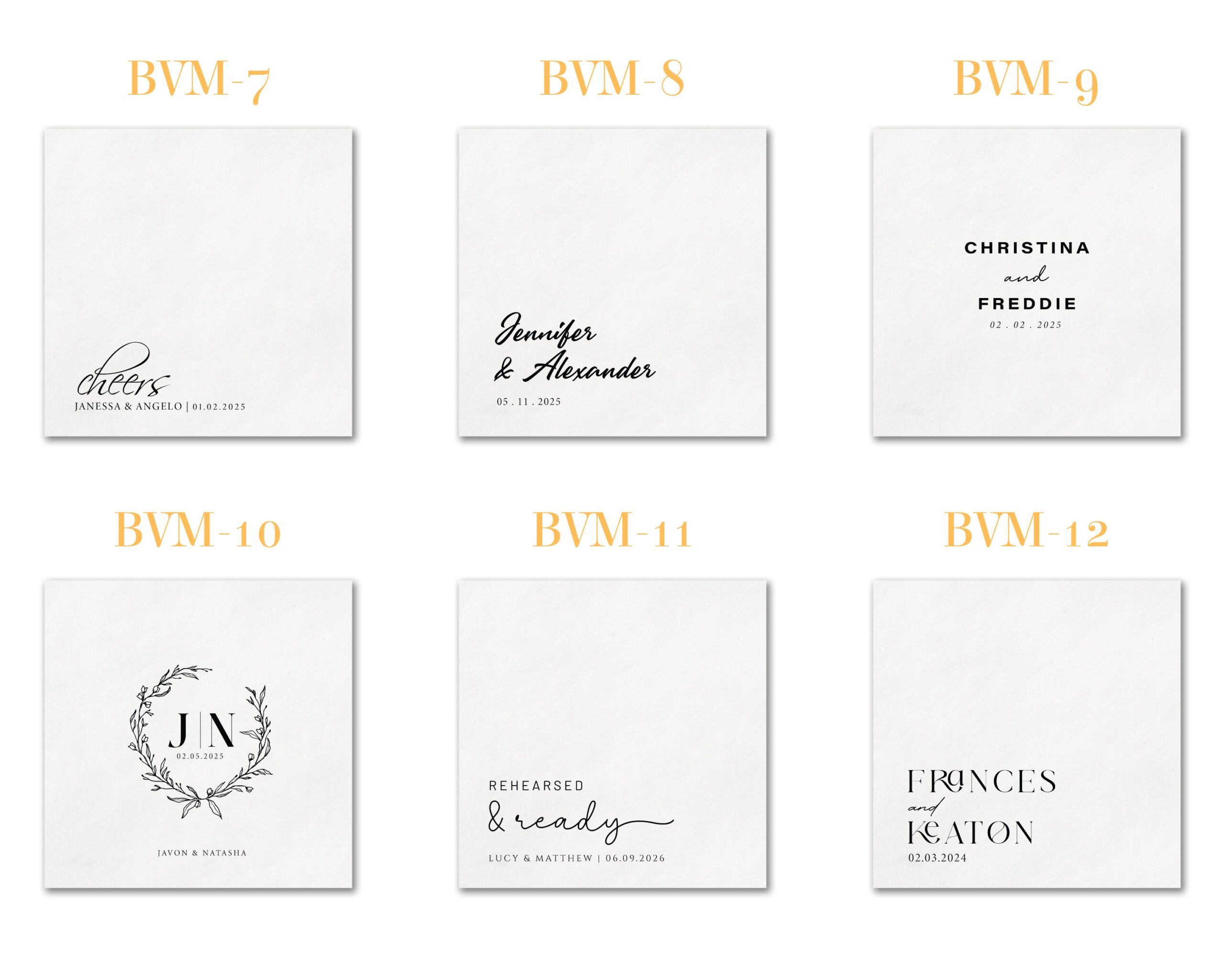Personalized Paper Napkins Wedding Anniversary Engagement Printed Custom Monogram Beverage| Foil Wedding Napkins - Image 3