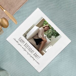 Custom Photo Napkins Personalized Photo Beverage Napkins Custom Disposable Paper Serviettes for Parties Custom Cocktail Napkins for Birthday