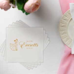 Personalized Wedding Napkins | Cocktail Napkins | Rehearsal Dinner | Just Married | Beverage Napkins | Luncheon Napkins