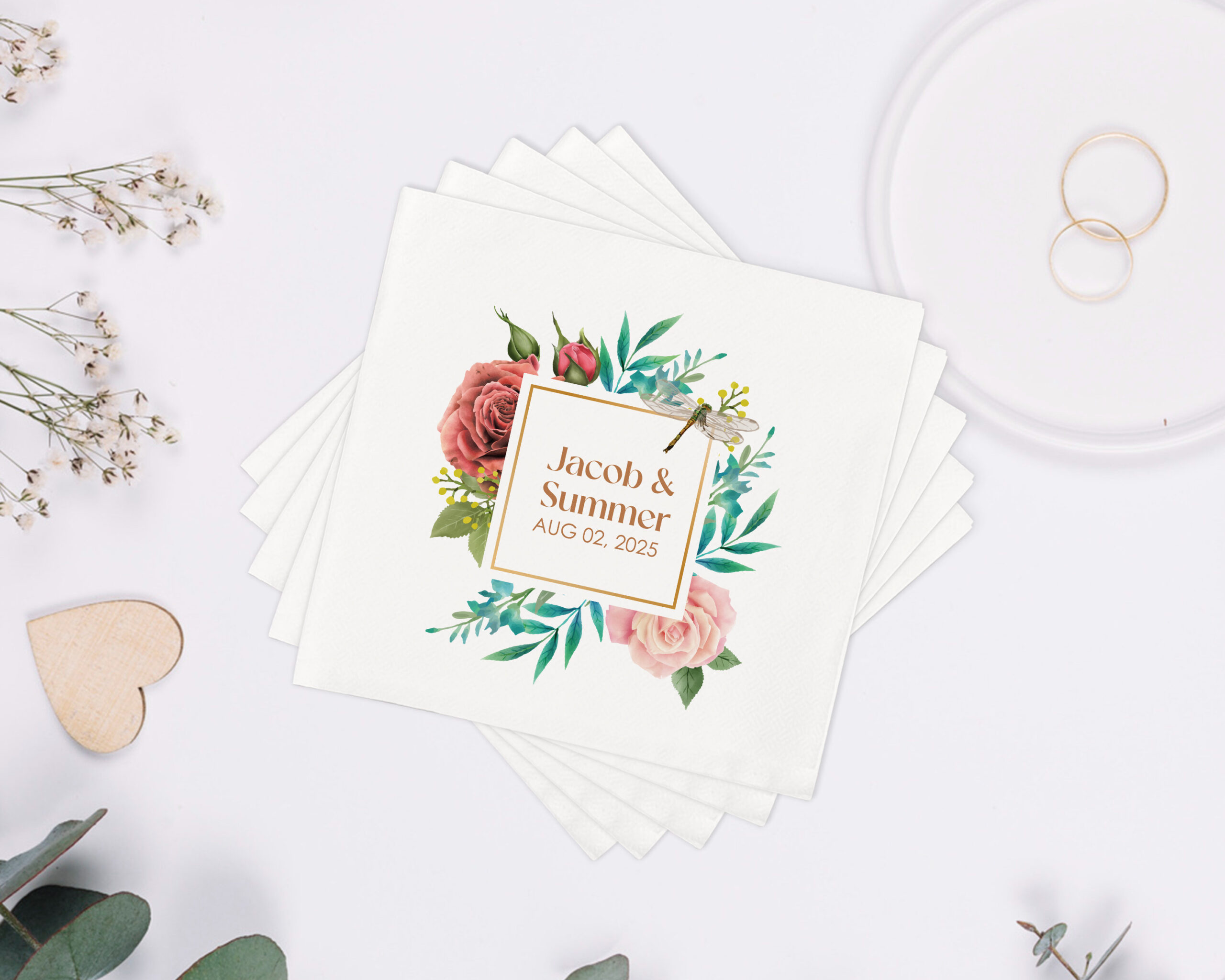 Personalized Wedding Napkins | Cocktail Napkins | Rehearsal Dinner | Just Married | Beverage Napkins | Luncheon Napkins