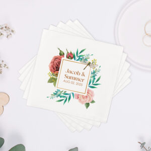 Personalized Wedding Napkins | Cocktail Napkins | Rehearsal Dinner | Just Married | Beverage Napkins | Luncheon Napkins