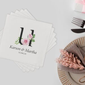Personalized Wedding Napkins | Cocktail Napkins | Rehearsal Dinner | Just Married | Beverage Napkins