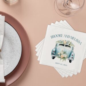 Personalized Wedding Napkins | Cocktail Napkins | Rehearsal Dinner | Just Married | Beverage Napkins | Luncheon Napkins