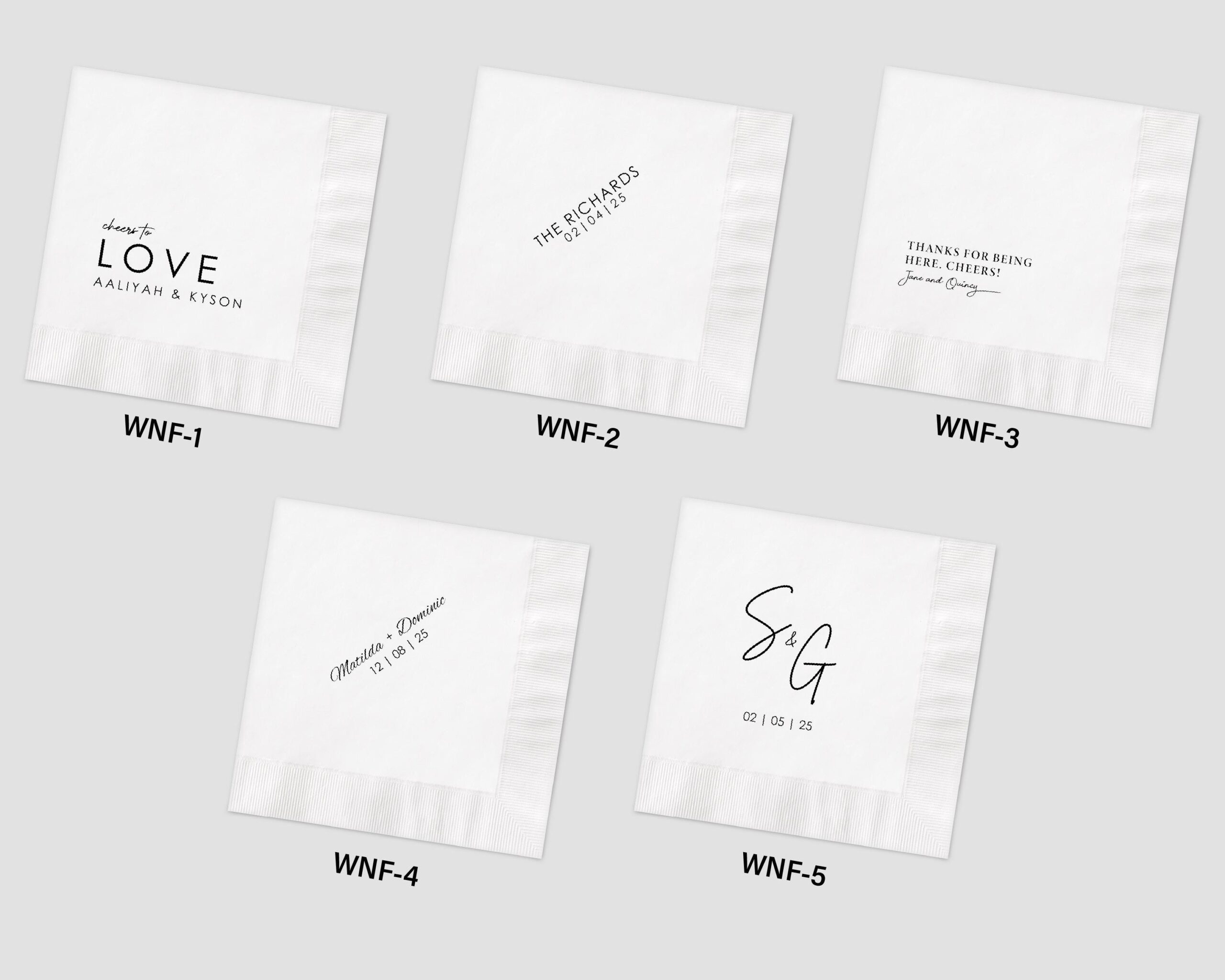 Personalized Foil Napkins | Wedding Cocktail Napkins | Rehearsal Dinner Napkins | Modern Minimalist Wedding Decor | Wedding Napkins - Image 2