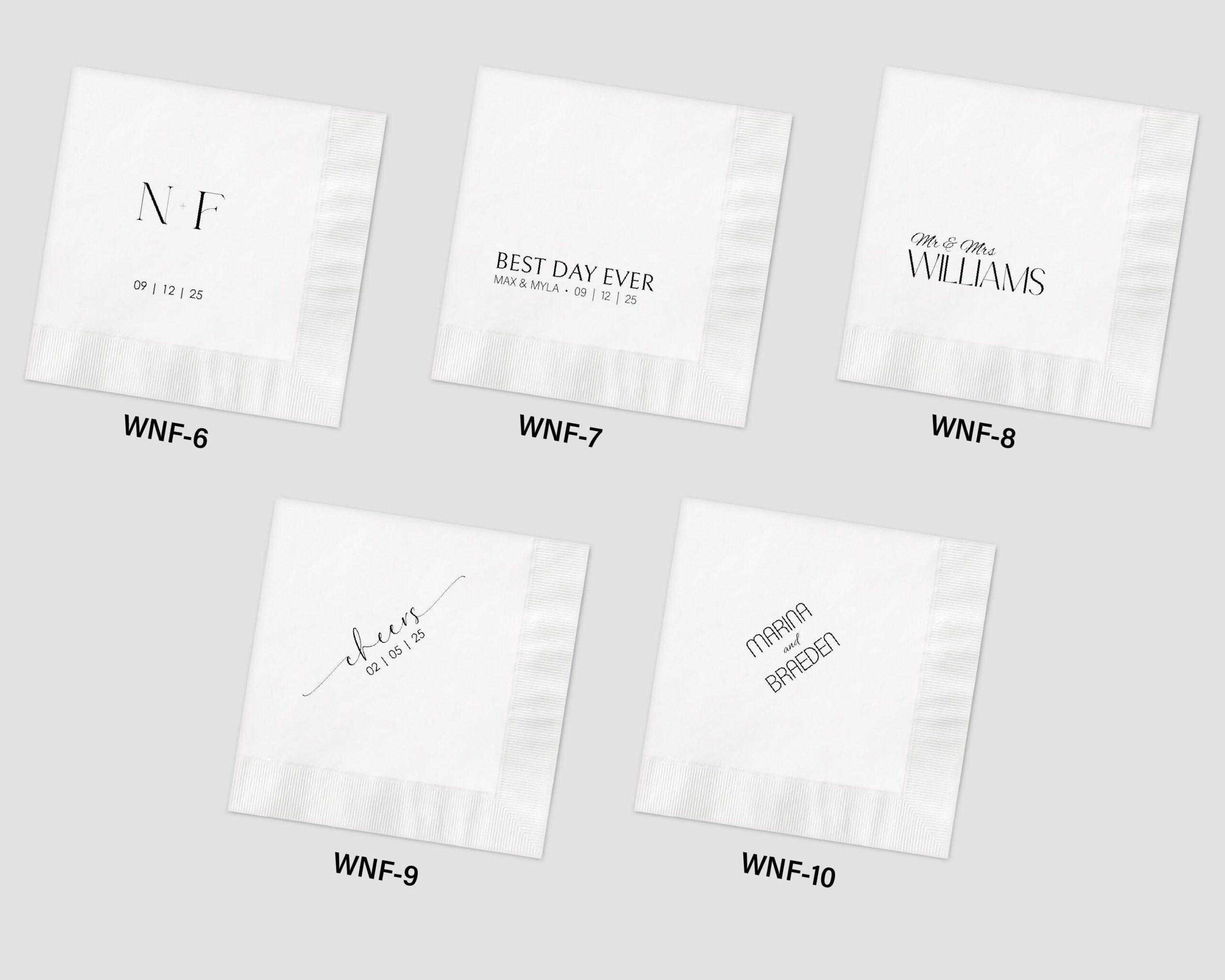 Personalized Foil Napkins | Wedding Cocktail Napkins | Rehearsal Dinner Napkins | Modern Minimalist Wedding Decor | Wedding Napkins - Image 3
