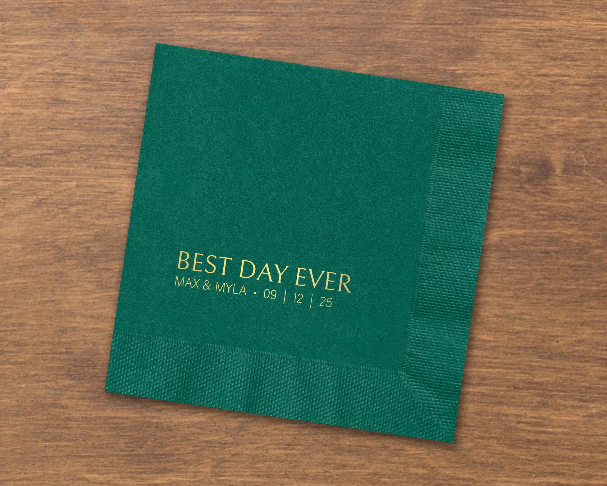 Personalized Foil Napkins | Wedding Cocktail Napkins | Rehearsal Dinner Napkins | Modern Minimalist Wedding Decor | Wedding Napkins - Image 6