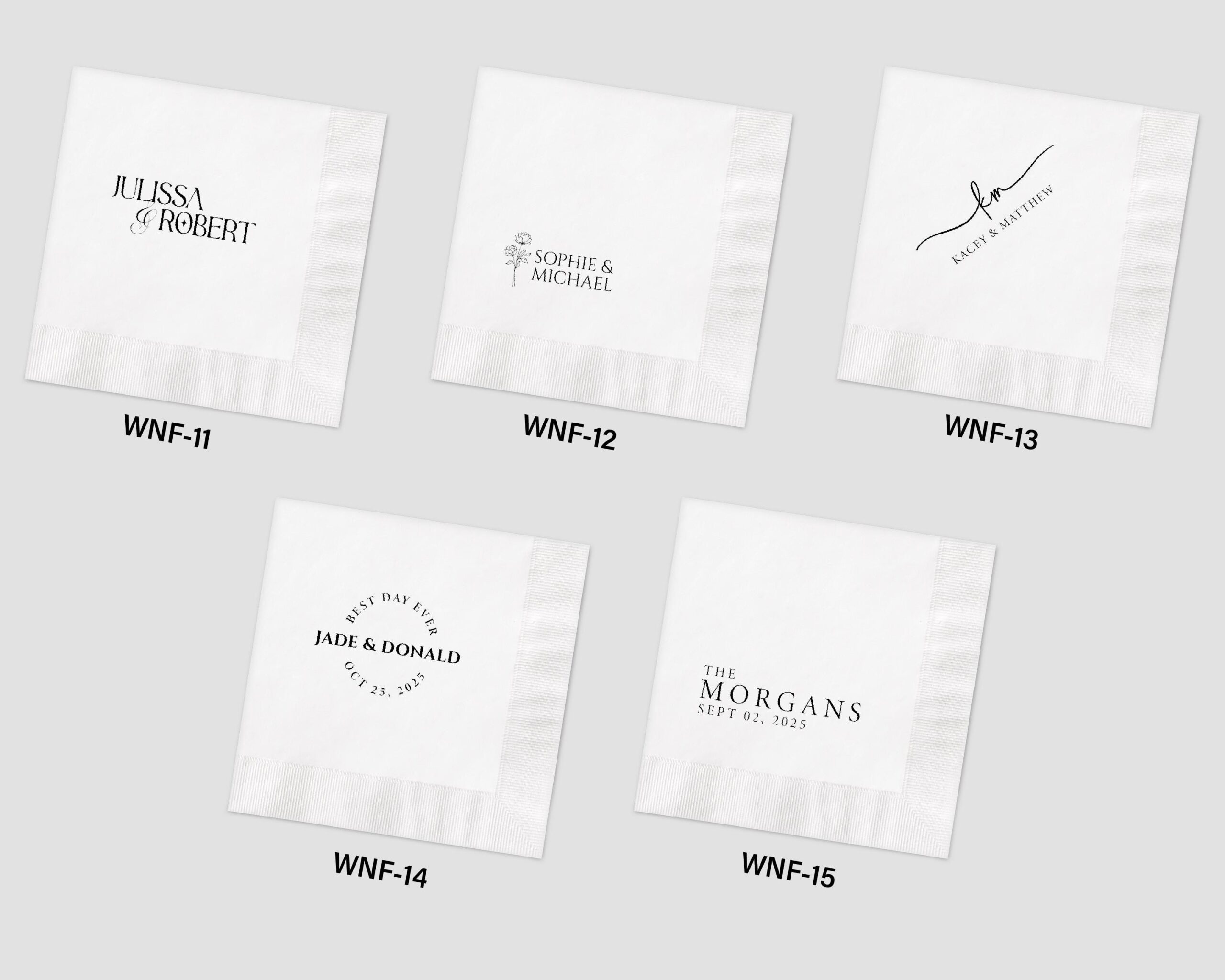 Personalized Foil Napkins | Wedding Cocktail Napkins | Rehearsal Dinner Napkins | Modern Minimalist Wedding Decor | Wedding Napkins - Image 4